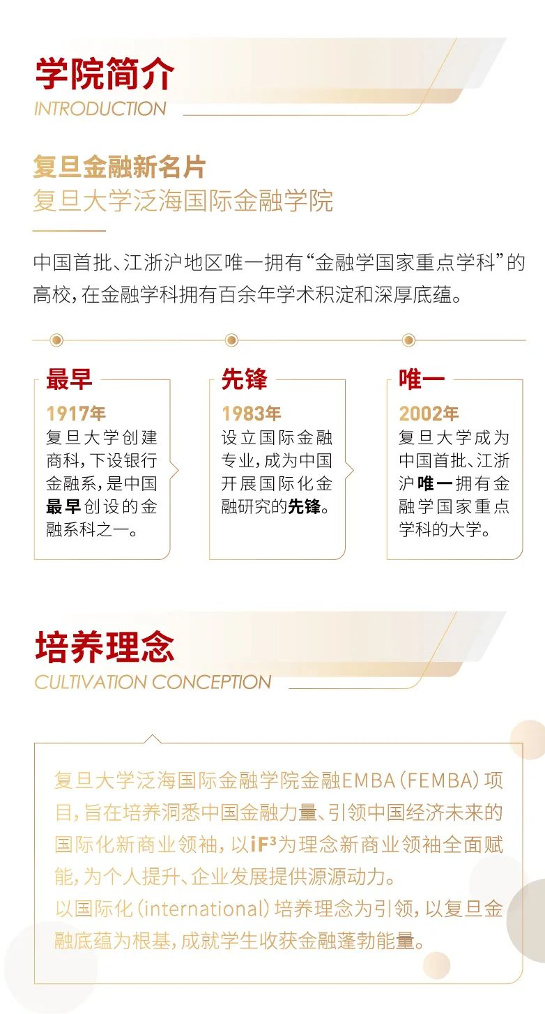 复旦大学泛海国际金融学院2023年高级管理人员工商管理硕士（金融EMBA）招生简章