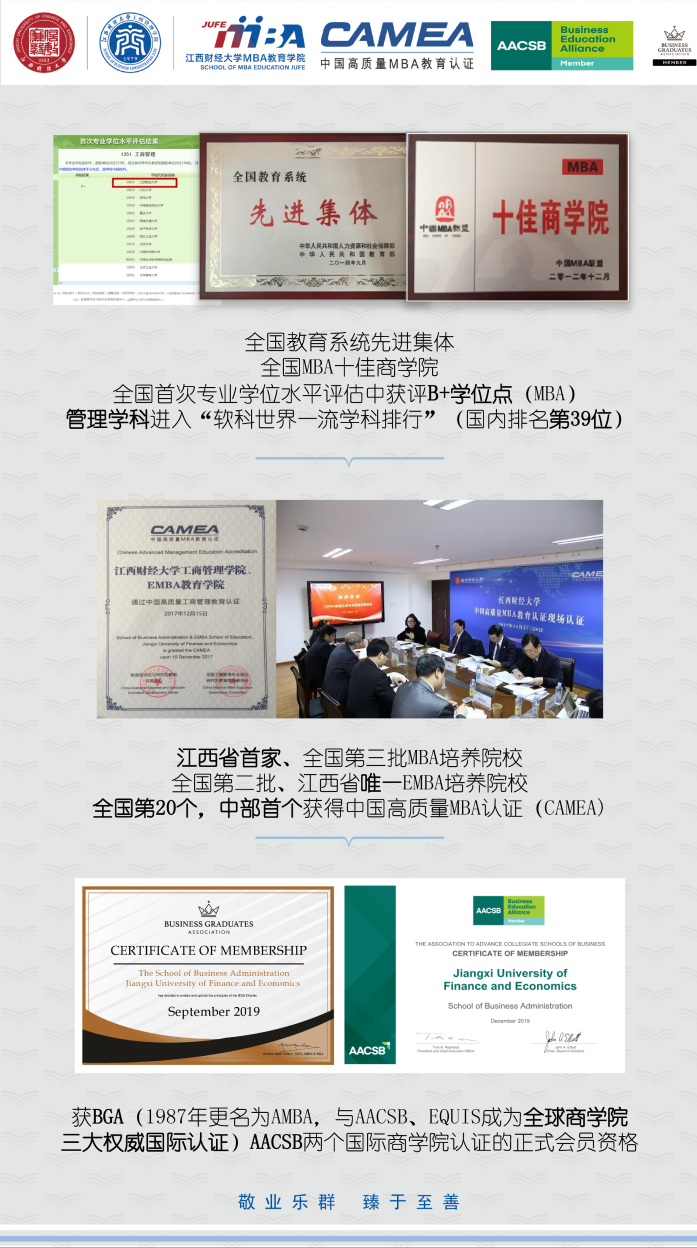 江西财经大学2022年工商管理硕士（MBA） 招生简章