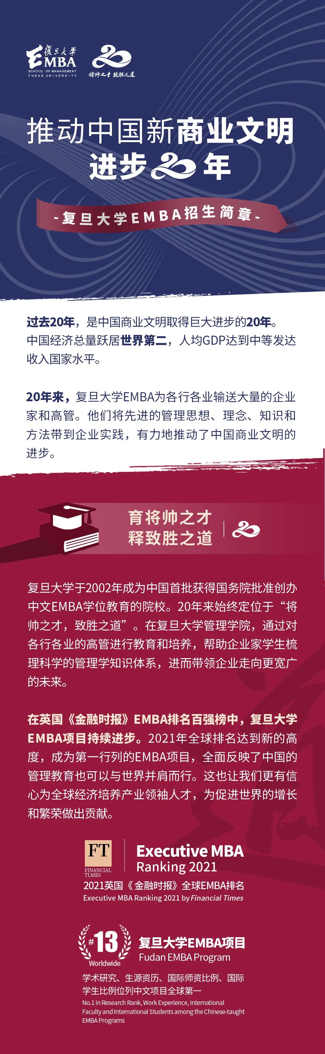 复旦大学2023年高级工商管理硕士（EMBA）招生简章